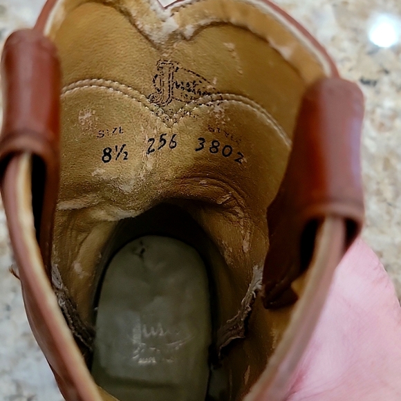 Justin  Toddler Leather Cowboy Boots - Picture 7 of 8